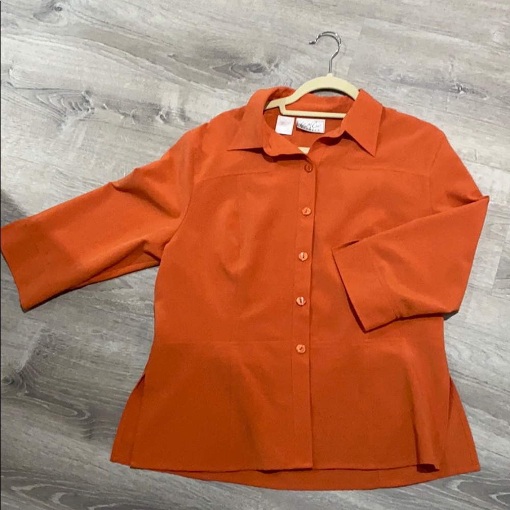 Orange Kathy Che work blouse